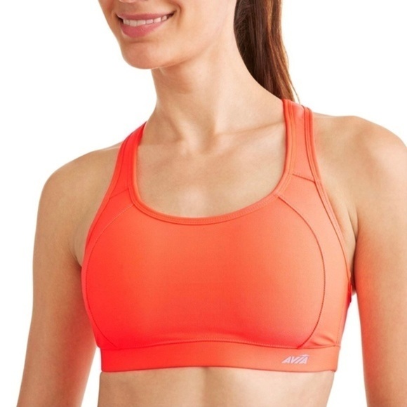 Avia Keyhole Back Orange Luster High Impact Sports Bra, Small AVL28016 - Picture 1 of 10